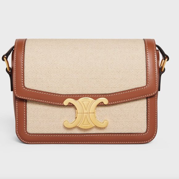 Celine Handbags - EUC Celine Canvas + Leather Triomphe Bag